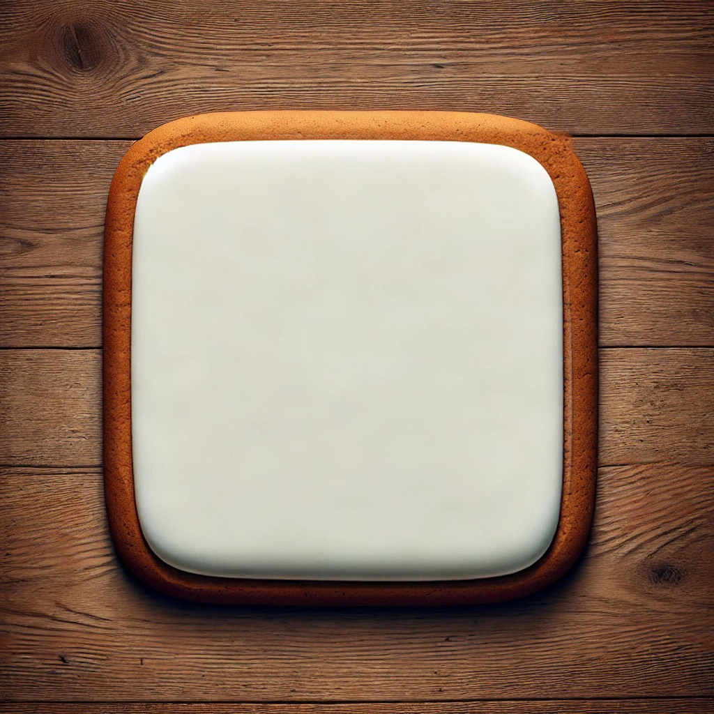 Pain d'épices carré avec image de sucre