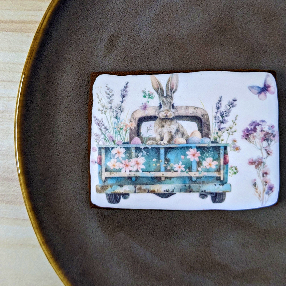 Biscuit decore paques Lapin Voiture