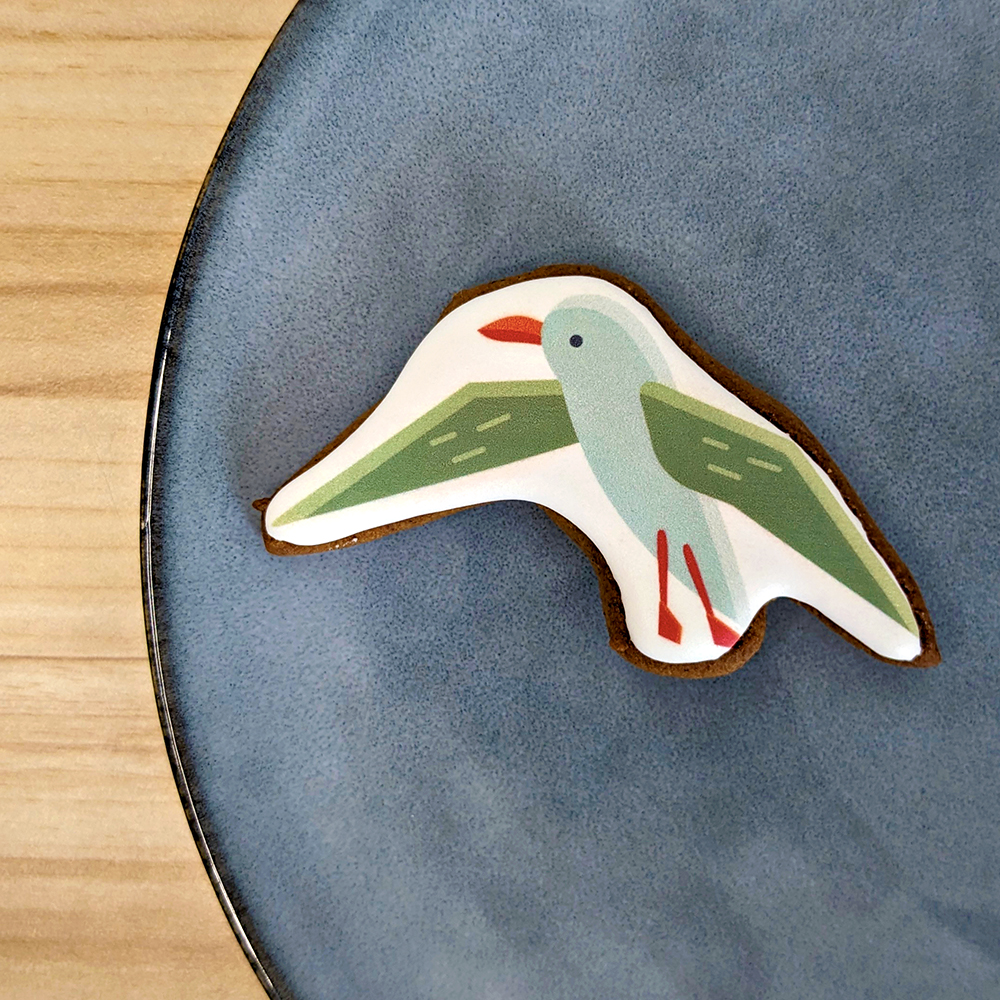 Biscuit décoré avec mouette – illustration fine et inspirée de la mer
