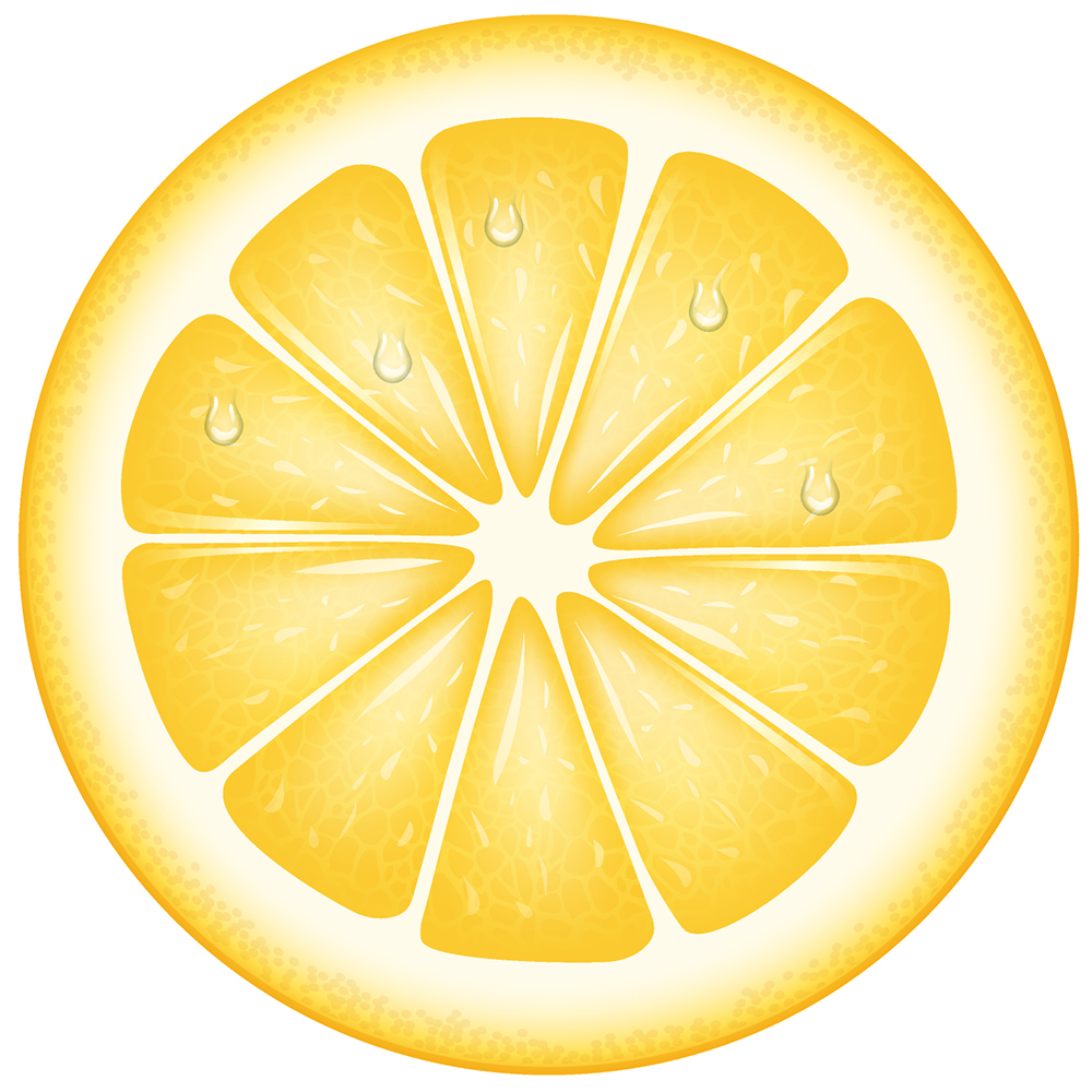 Disque alimentaire citron tranchée pour décoration de dessert