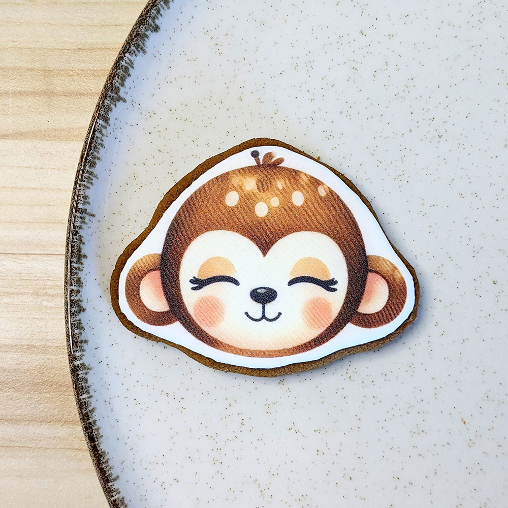 Biscuit singe personnalisé, thème jungle savane