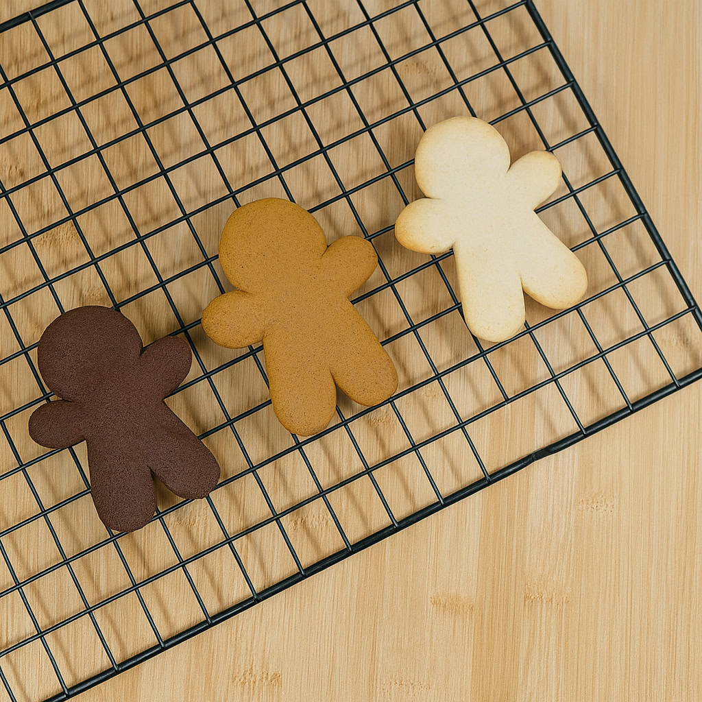 Trois biscuits artisanaux au chocolat, pain d’épices et vanille – assortiment de saveurs pour biscuits personnalisés